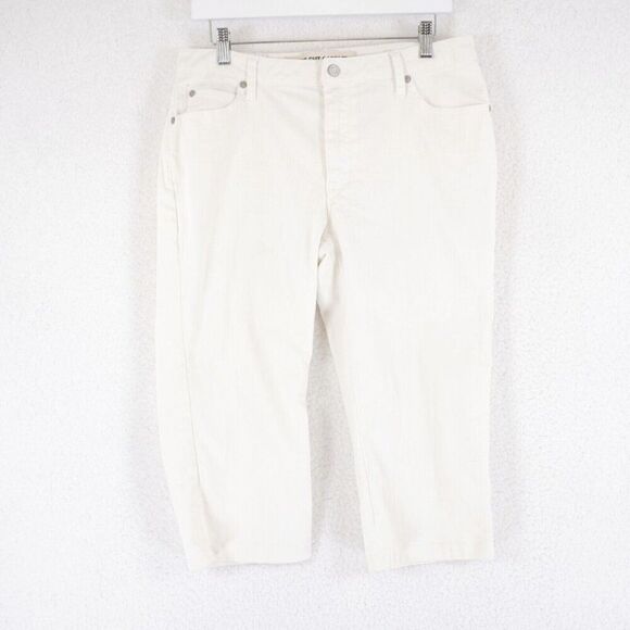 Gap White Denim Boot‎ Cut Capri Stretch Jeans 32/18 Mid Rise - Picture 1 of 6